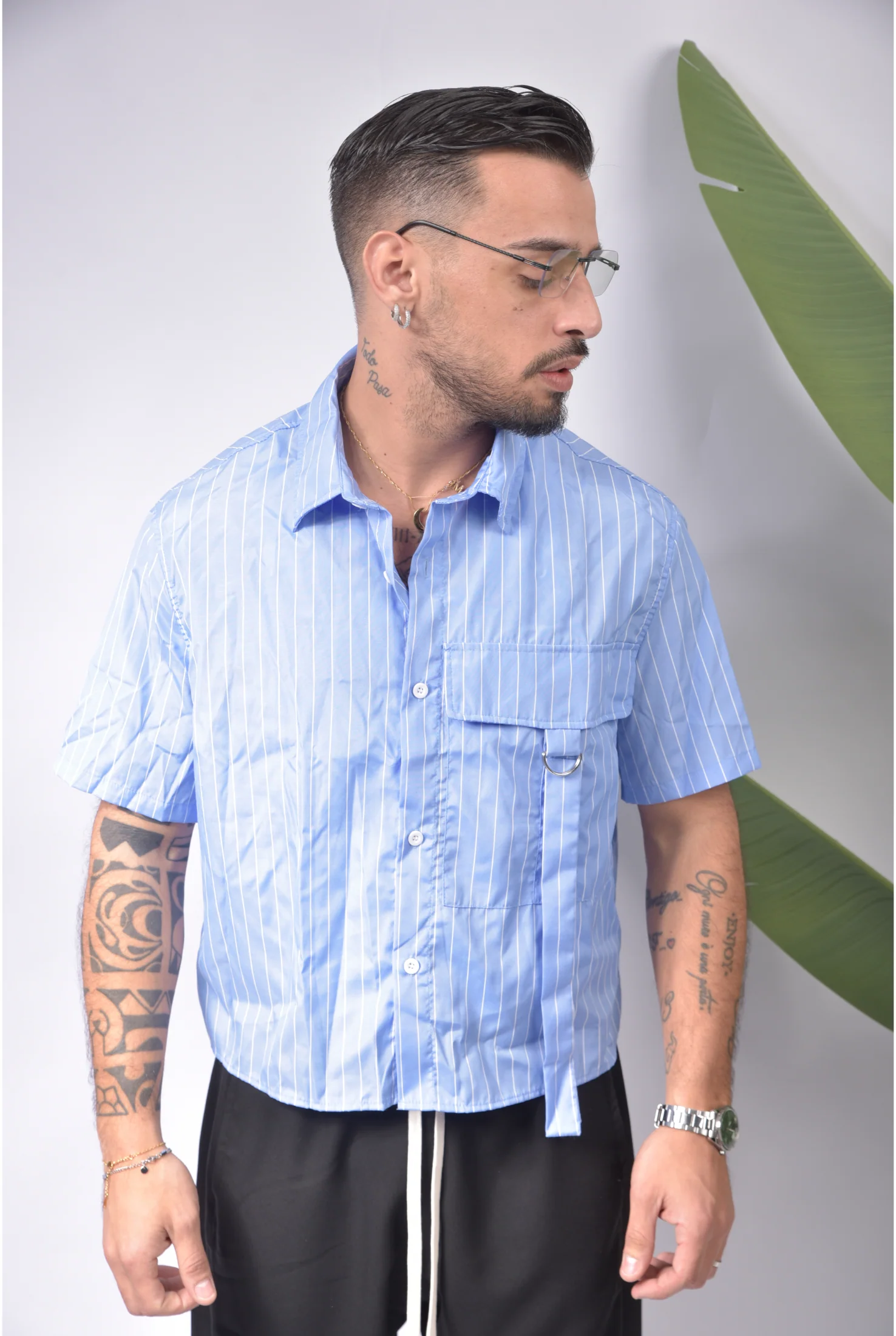 Camicia CROP righe - Image 3