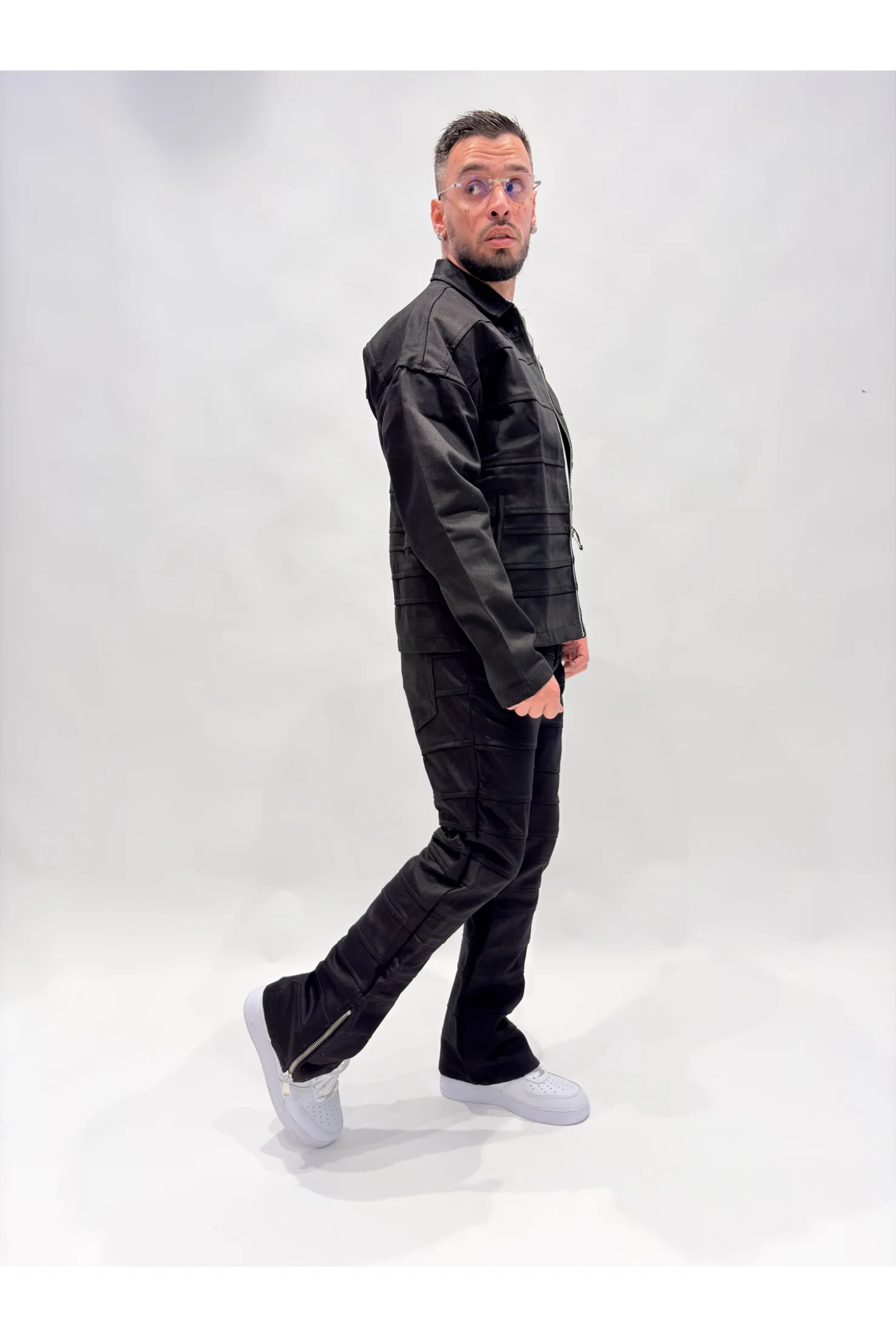 Coordinato PASSION MG445 Black panel zip - Image 3