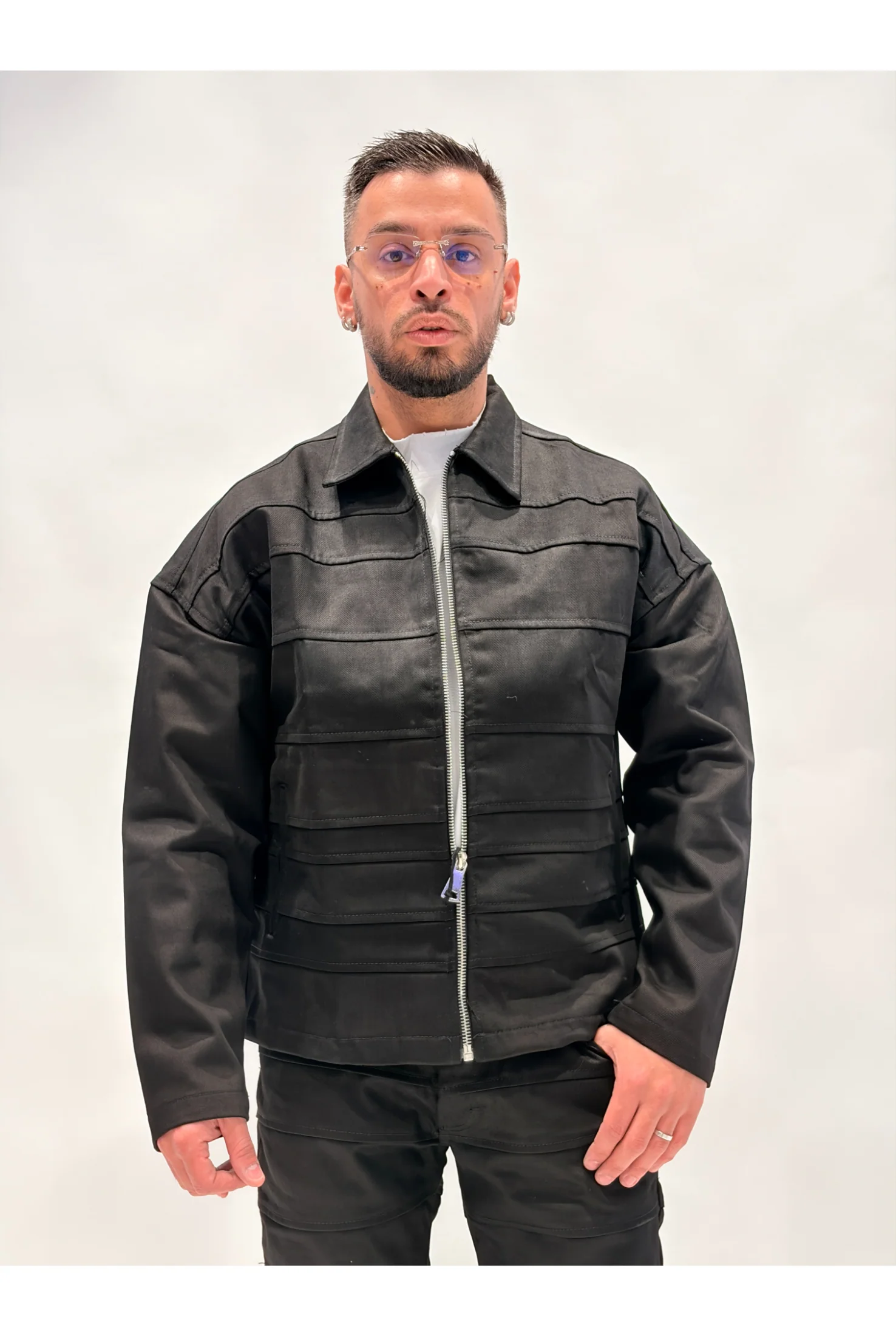 Coordinato PASSION MG445 Black panel zip - Image 6