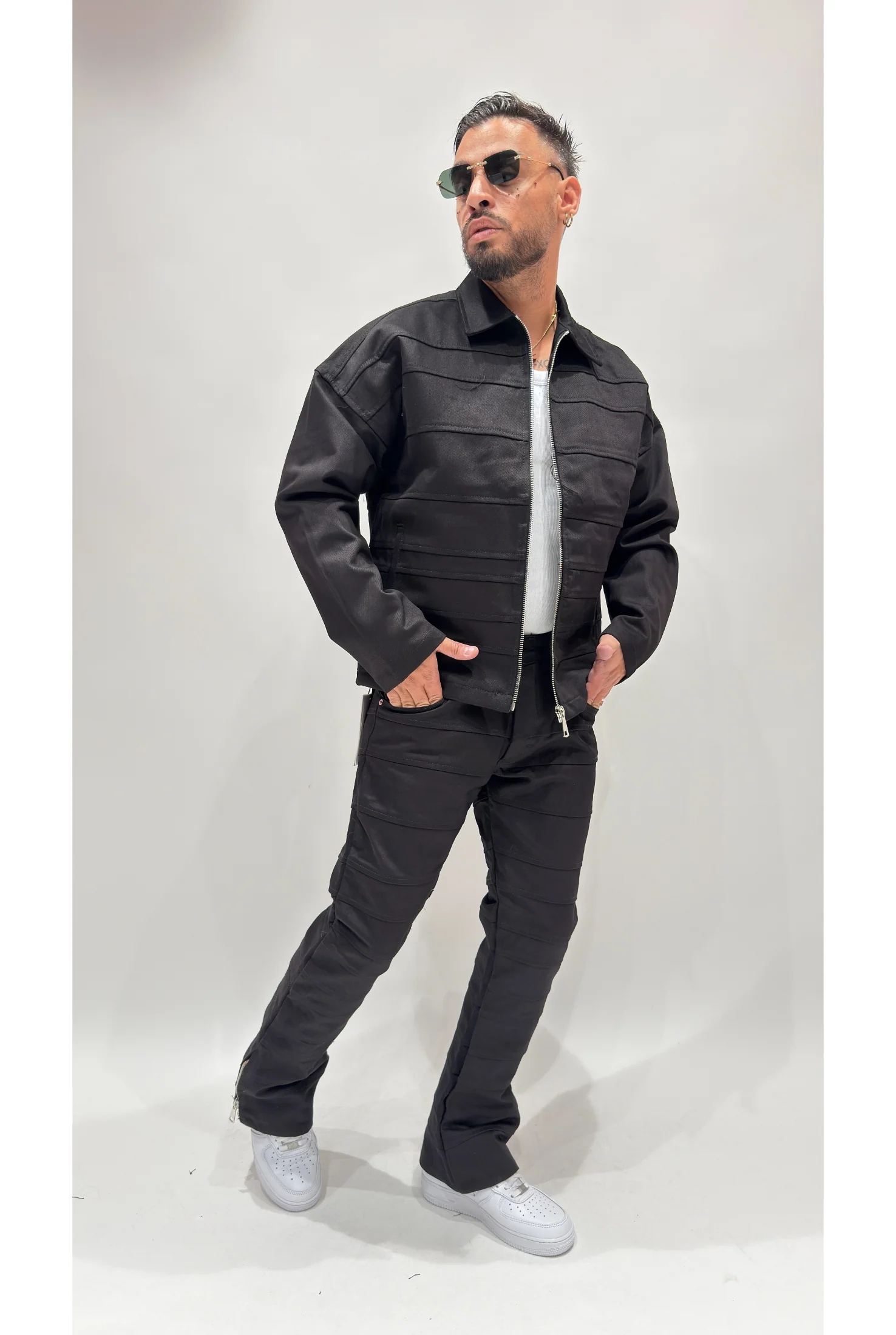Coordinato PASSION MG445 Black panel zip