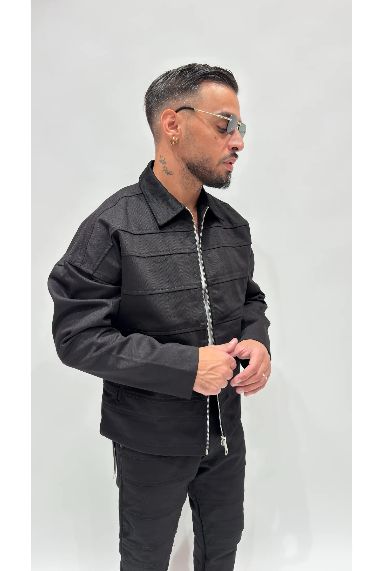 Coordinato PASSION MG445 Black panel zip - Image 2