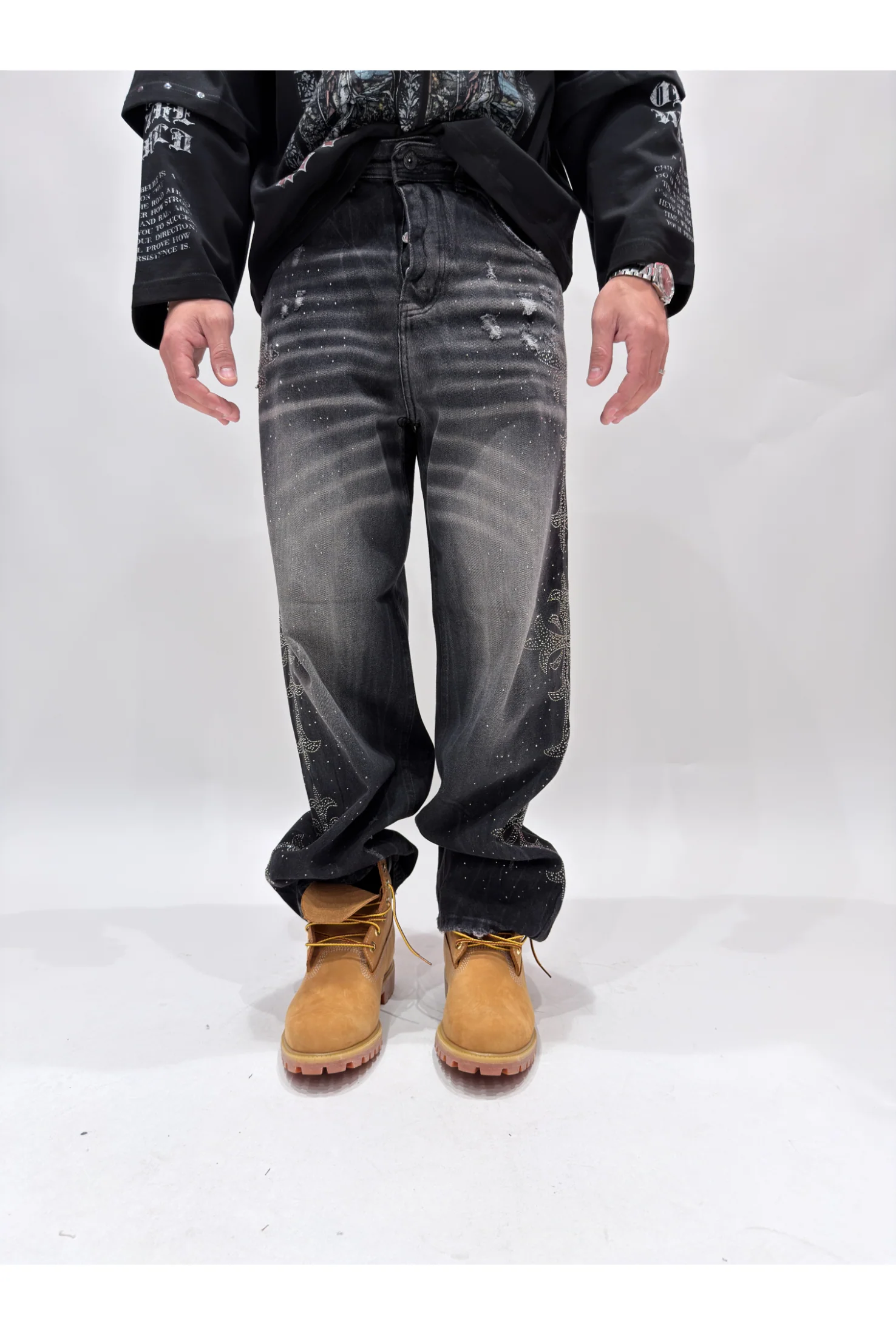 Jeans CIANOTIC Super baggy cross brillantini - Image 3