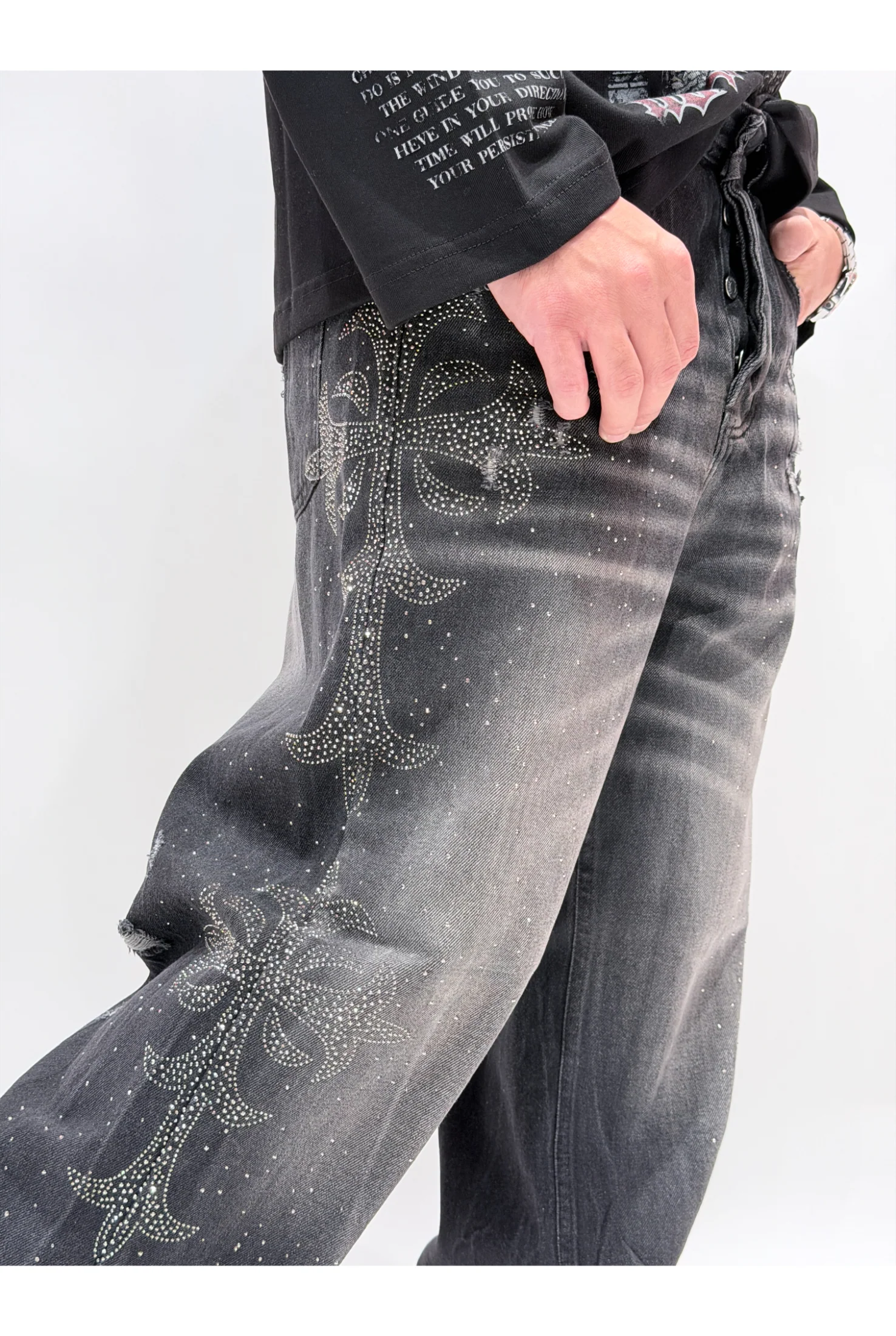 Jeans CIANOTIC Super baggy cross brillantini - Image 5