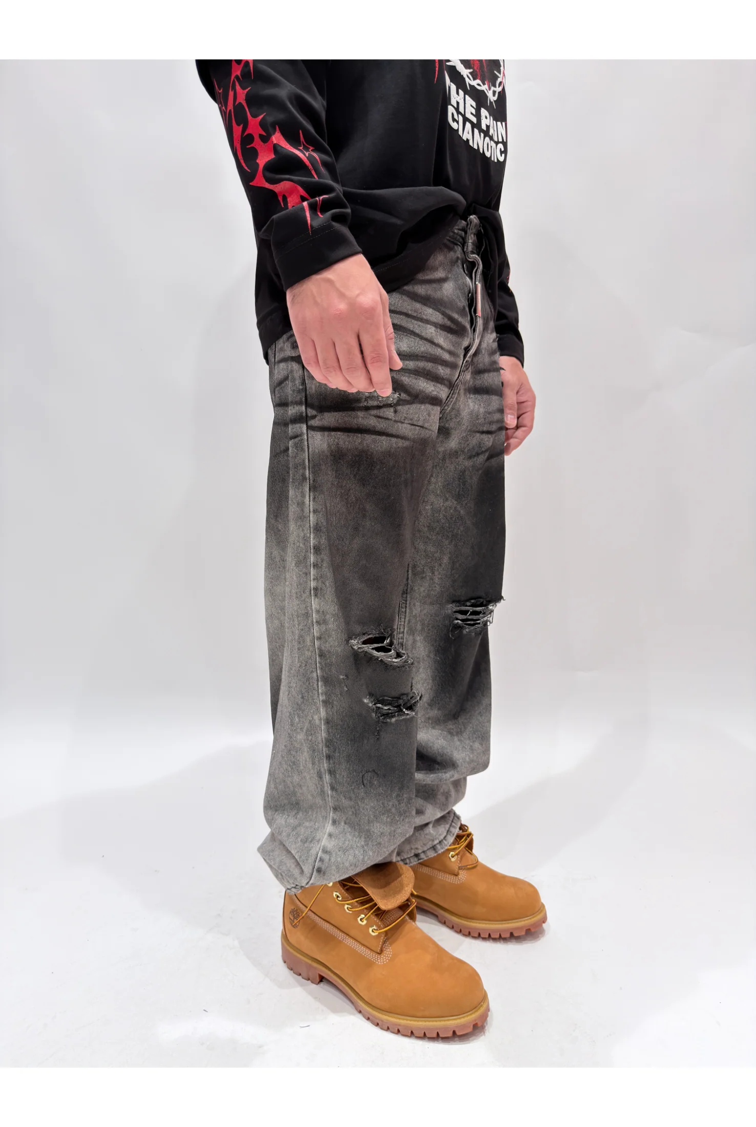 Jeans CIANOTIC Super baggy Dark black