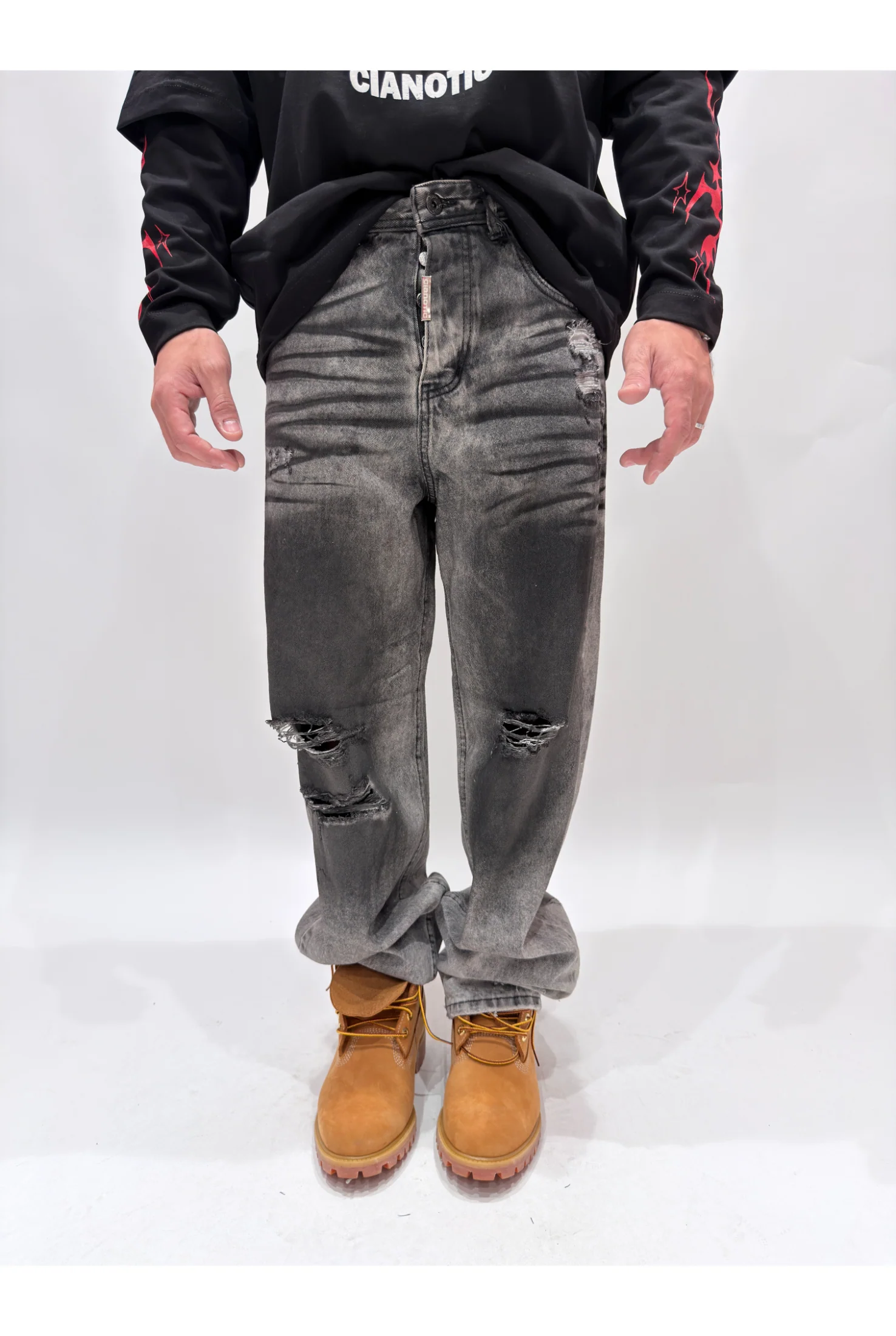 Jeans CIANOTIC Super baggy Dark black - Image 2
