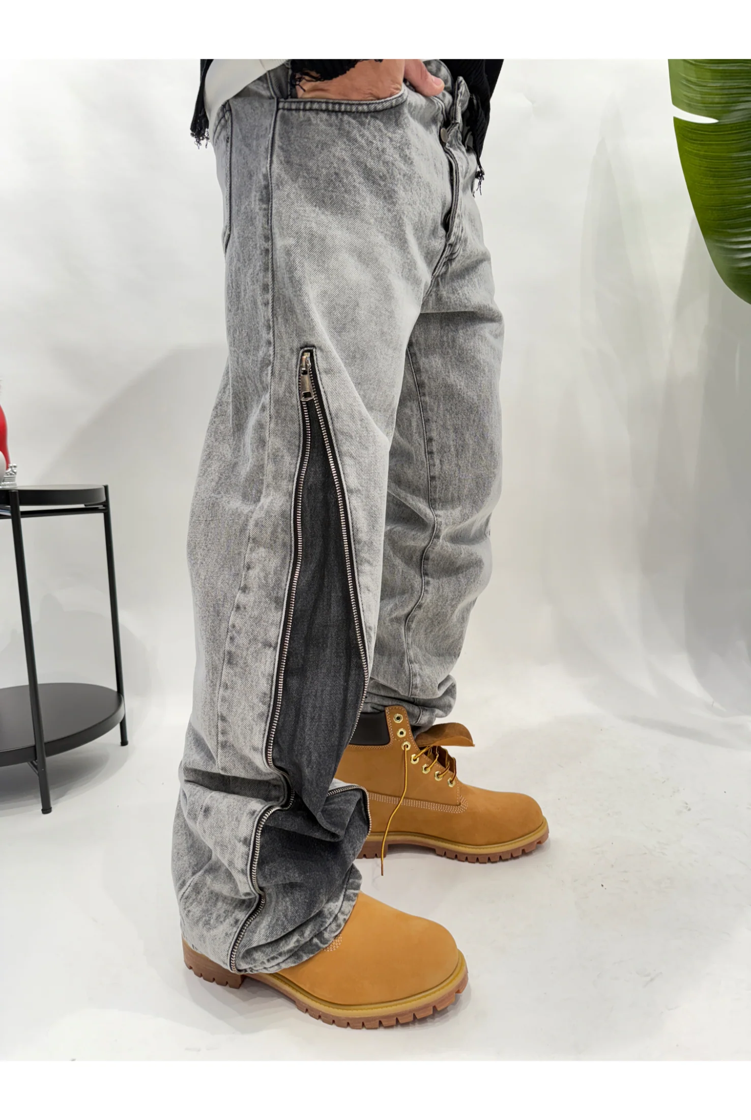 Jeans zipped grey