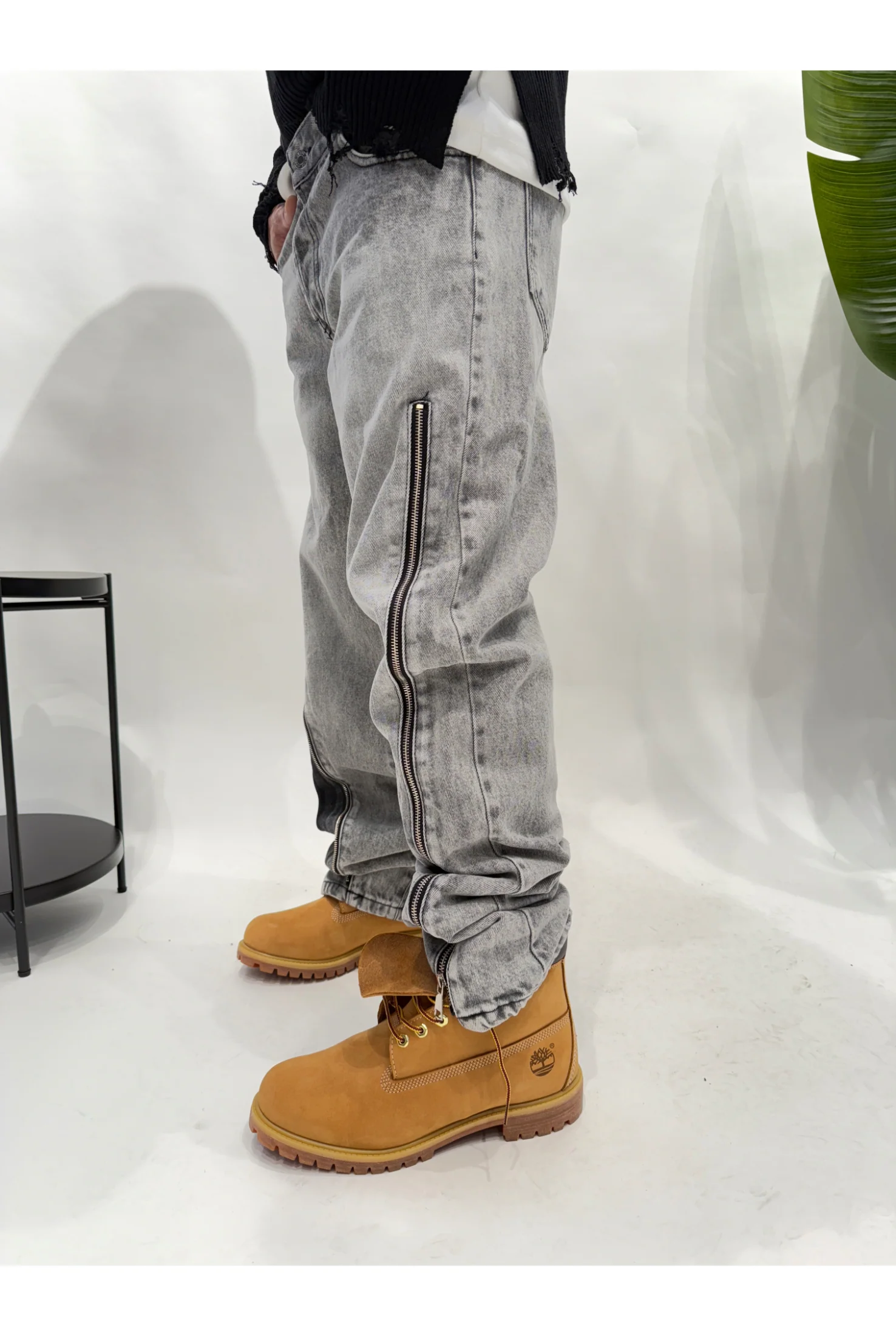 Jeans zipped grey - Image 4