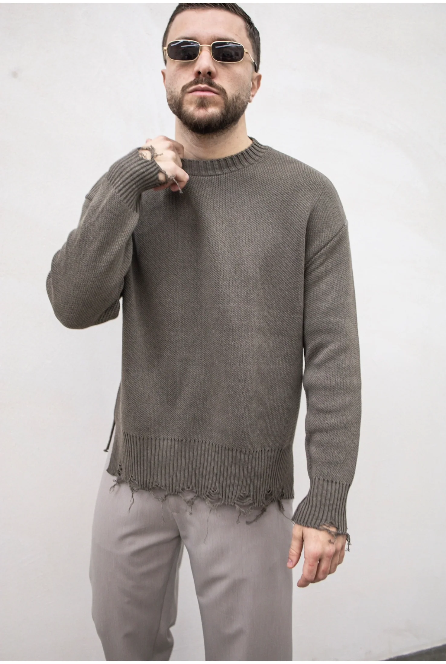 Maglia in filo TOKYO boxy abrasioni - Image 11