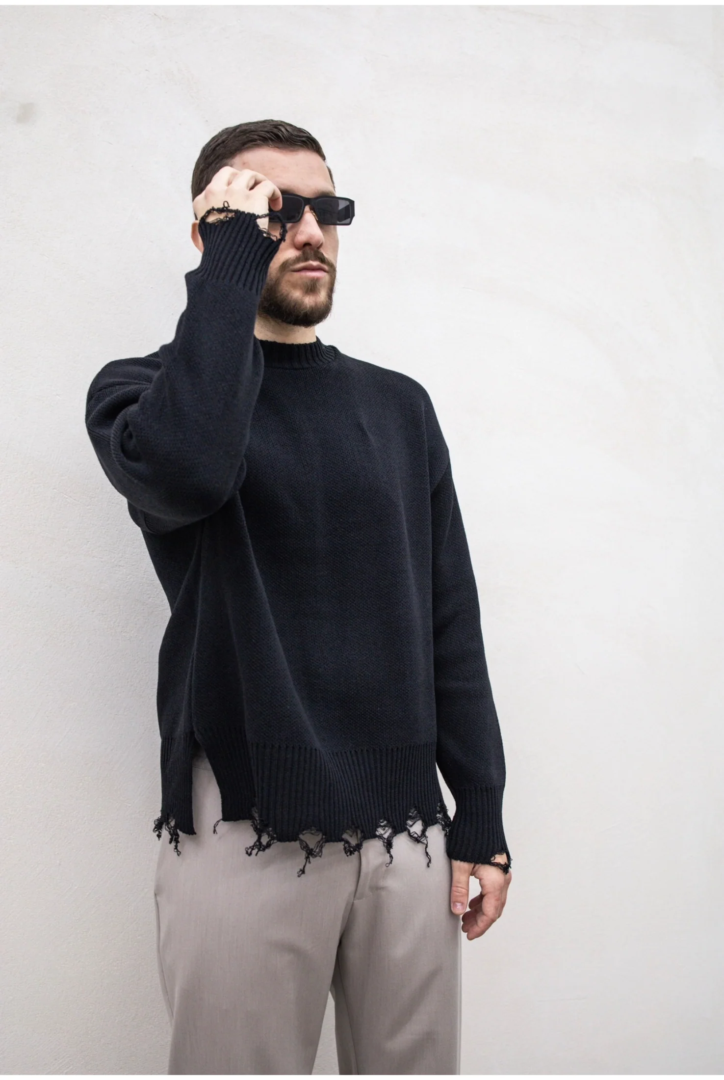 Maglia in filo TOKYO boxy abrasioni - Image 12