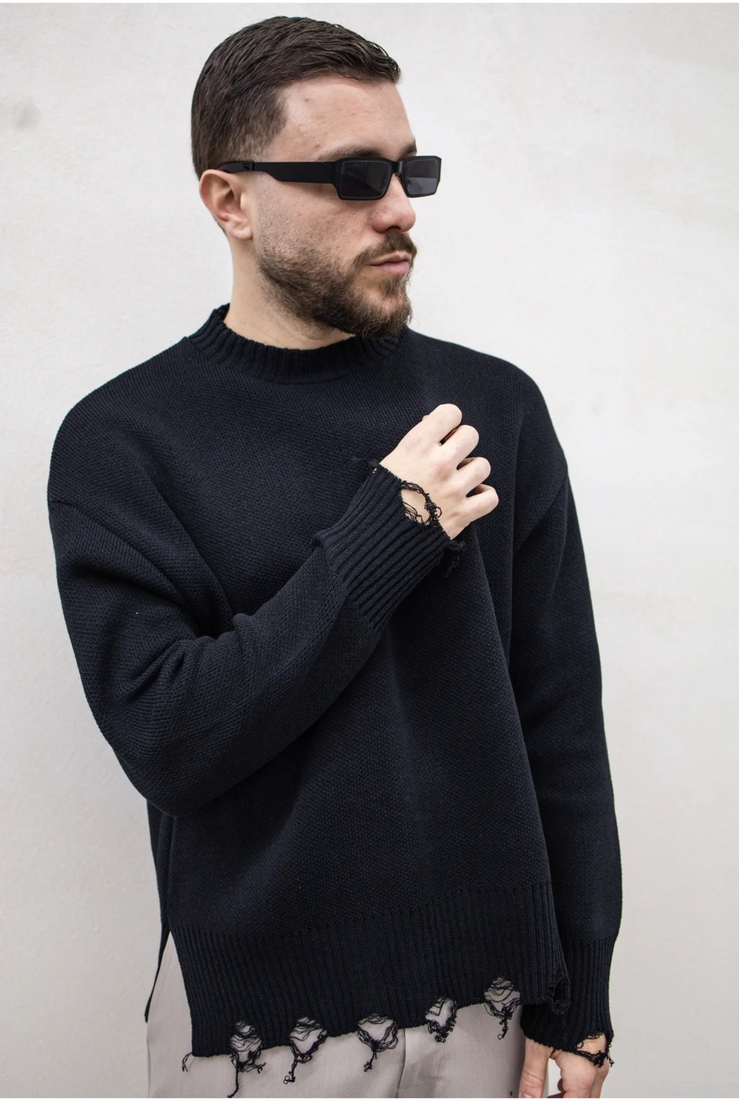 Maglia in filo TOKYO boxy abrasioni - Image 15