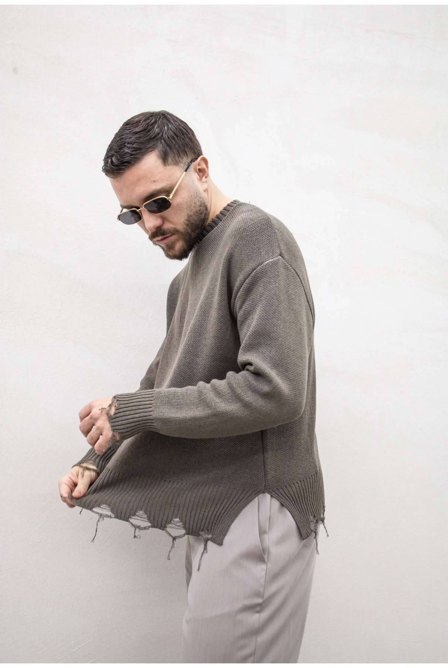 Maglia in filo TOKYO boxy abrasioni - Image 2
