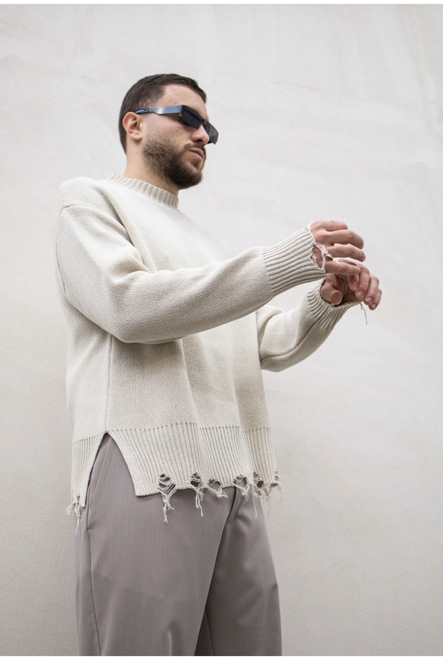 Maglia in filo TOKYO boxy abrasioni - Image 28
