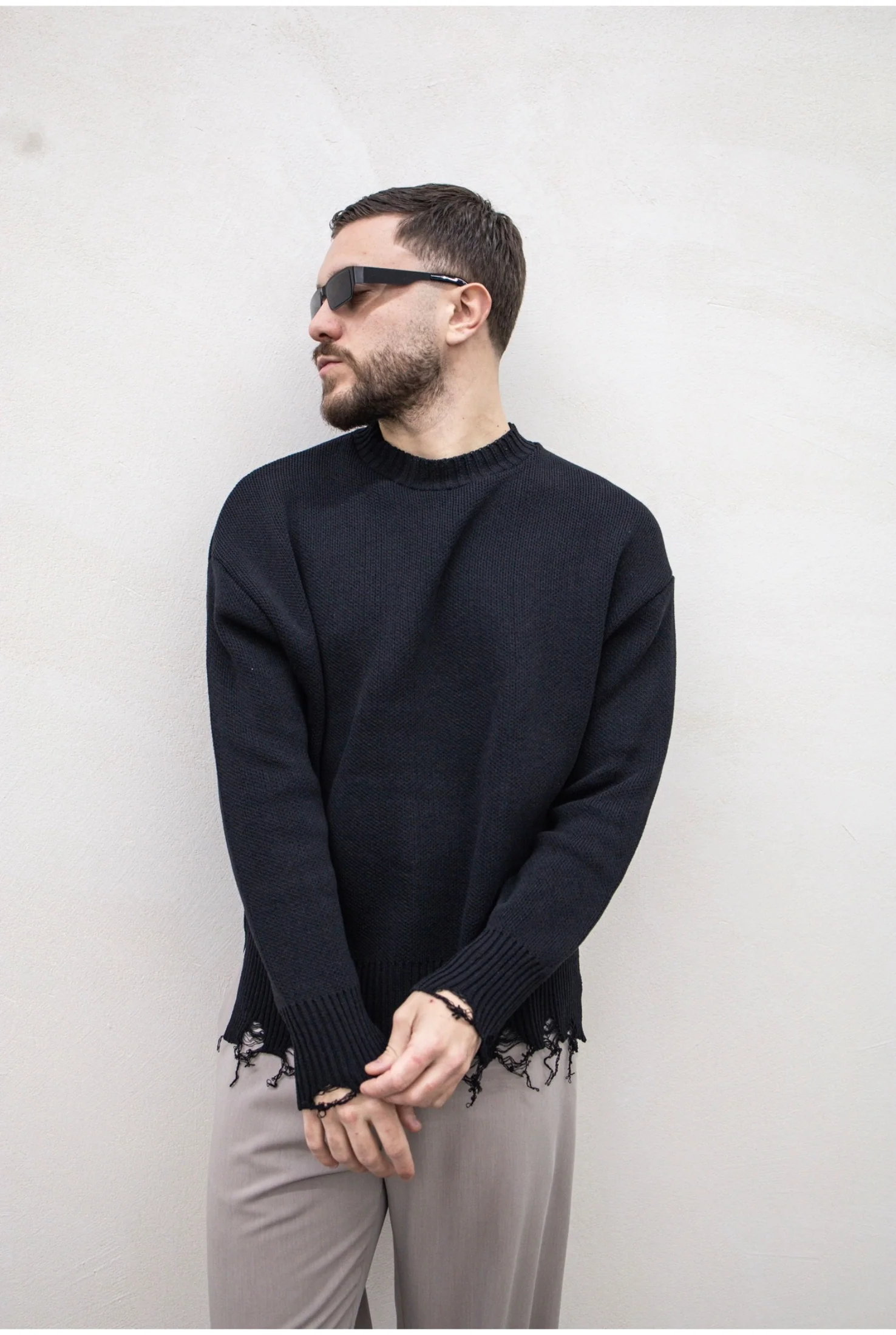 Maglia in filo TOKYO boxy abrasioni - Image 3