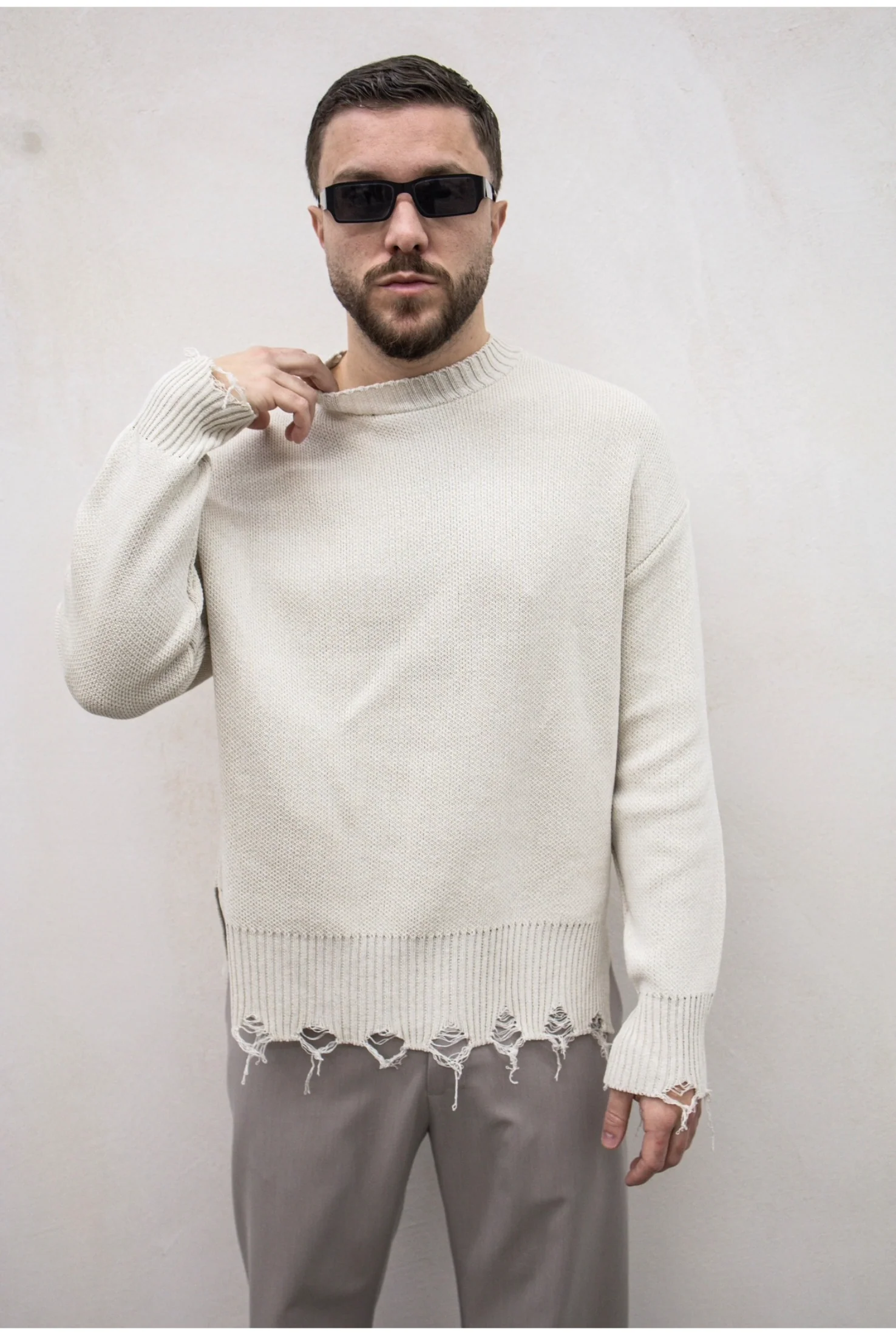 Maglia in filo TOKYO boxy abrasioni - Image 34