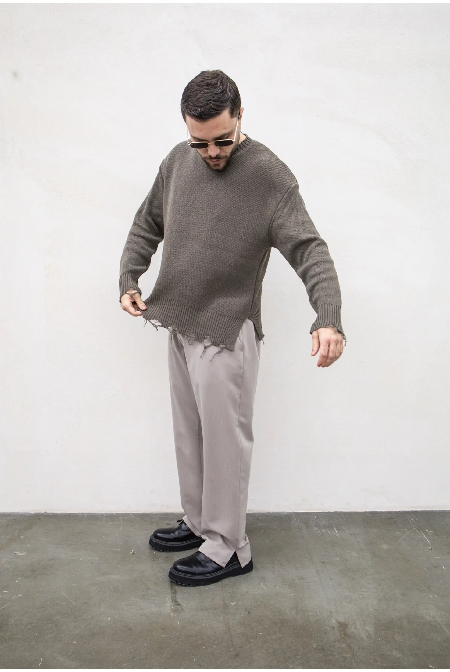 Maglia in filo TOKYO boxy abrasioni - Image 5