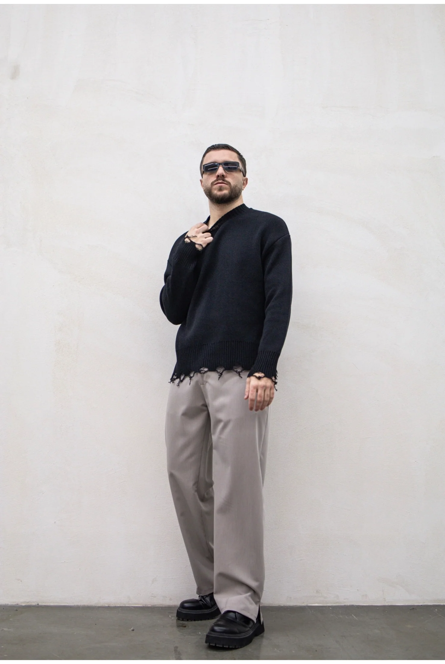 Maglia in filo TOKYO boxy abrasioni - Image 6
