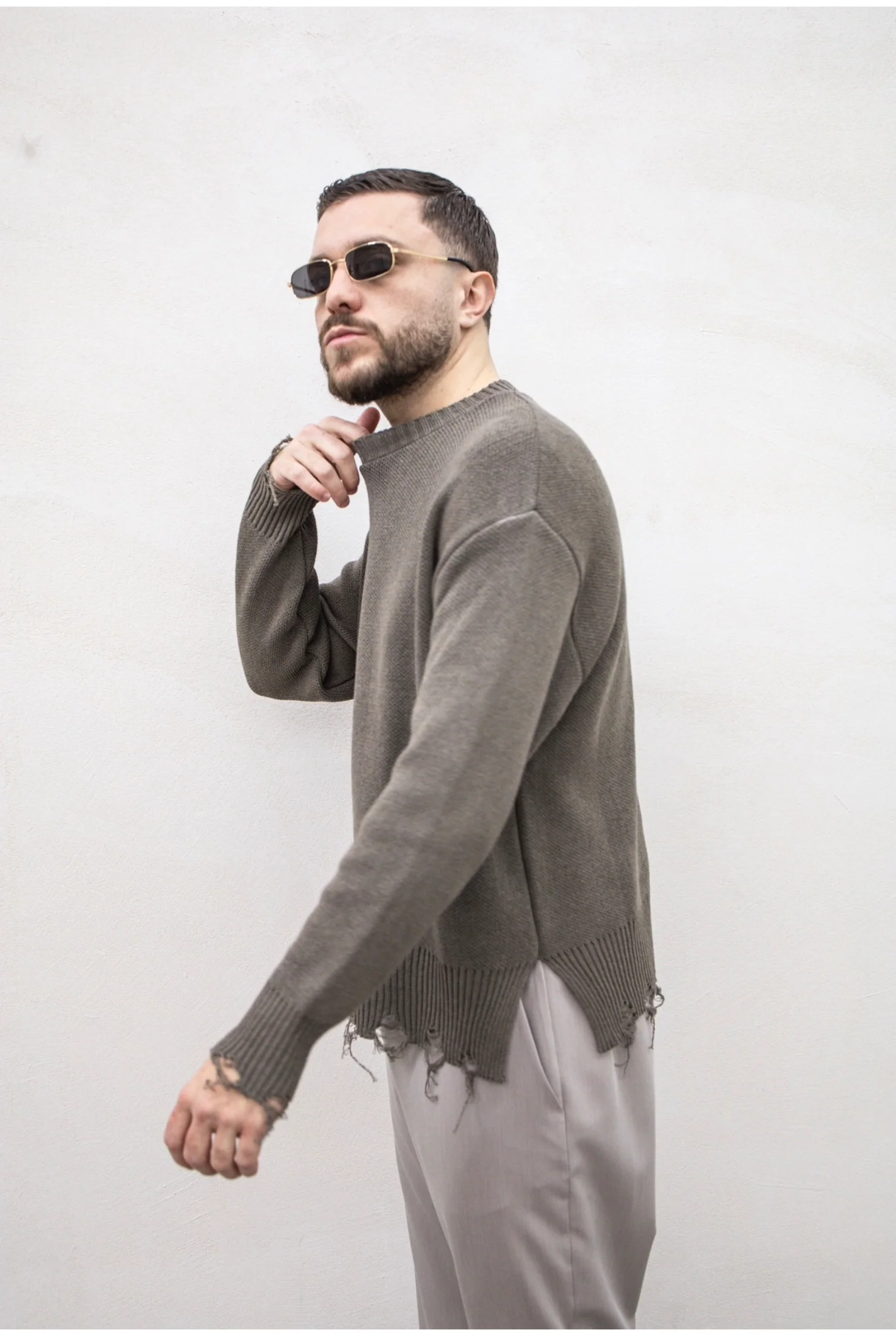 Maglia in filo TOKYO boxy abrasioni - Image 8