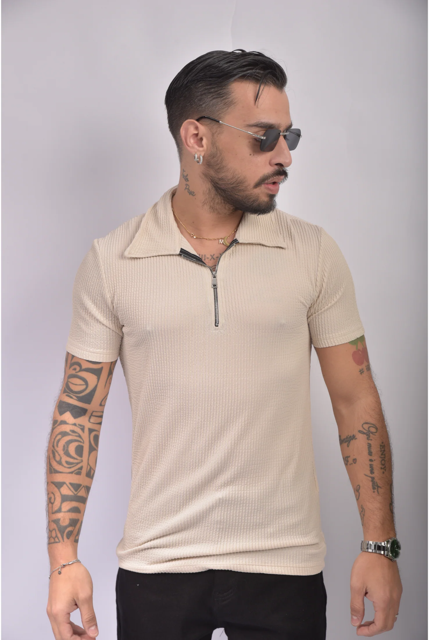 Polo zip (3 colori) M5218 - Image 7