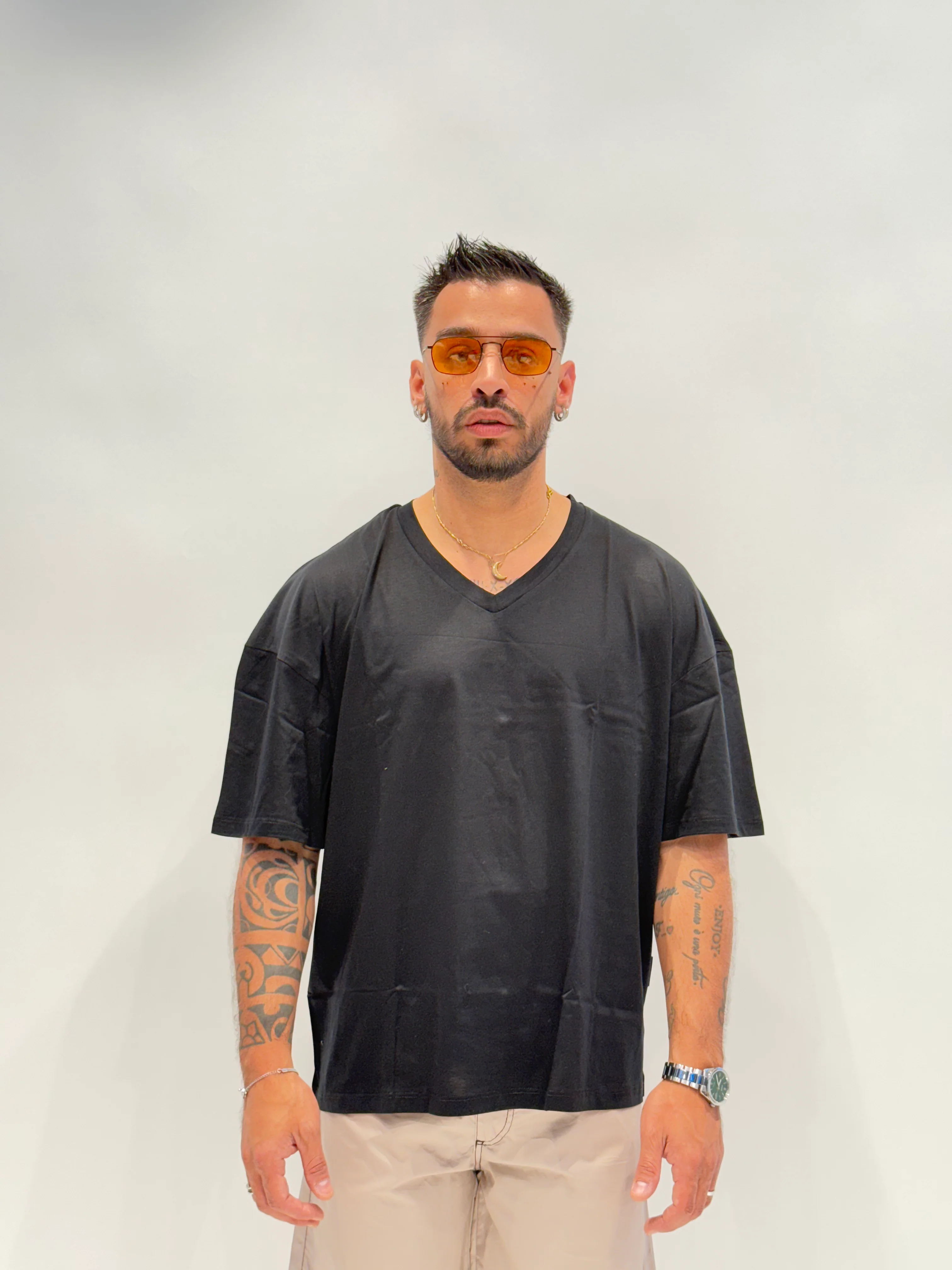 T-shirt in filo di scozia V NJB - Image 2